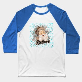 Sparkle Winter Santa Baseball T-Shirt